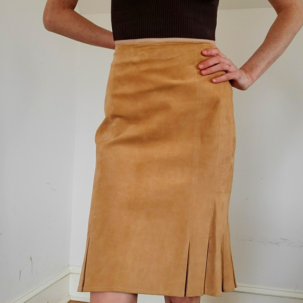 DANIER - Suede leather skirt